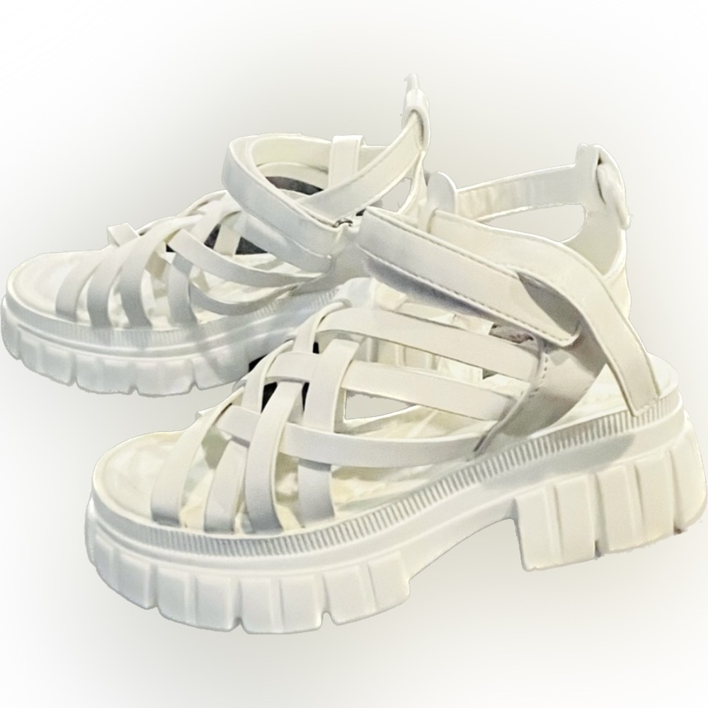 Lemonade Daydreamer white platform sandal size 5